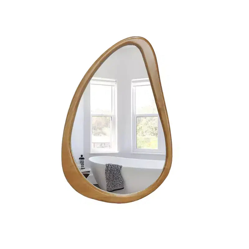Miroir Mural Goutte d'Eau Irrégulier en Bois Moderne